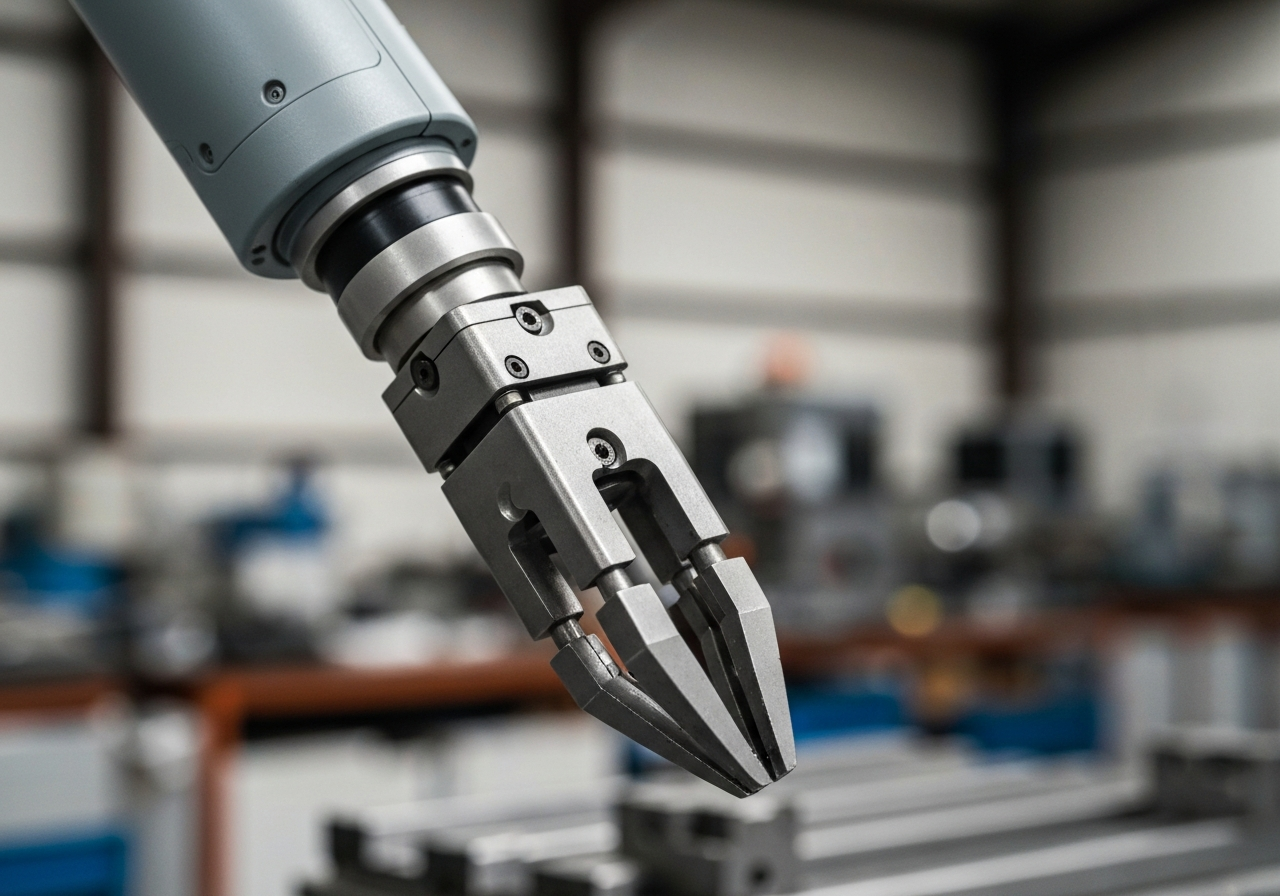 Una toma de primer plano fotorrealista de un husillo de centro de maquinado CNC de 5 ejes cortando activamente una pieza compleja de aleación de aluminio de grado aeroespacial, con virutas de metal visibles volando. El enfoque está en la interacción herramienta-pieza, dentro de una fábrica industrial bien iluminada en México.