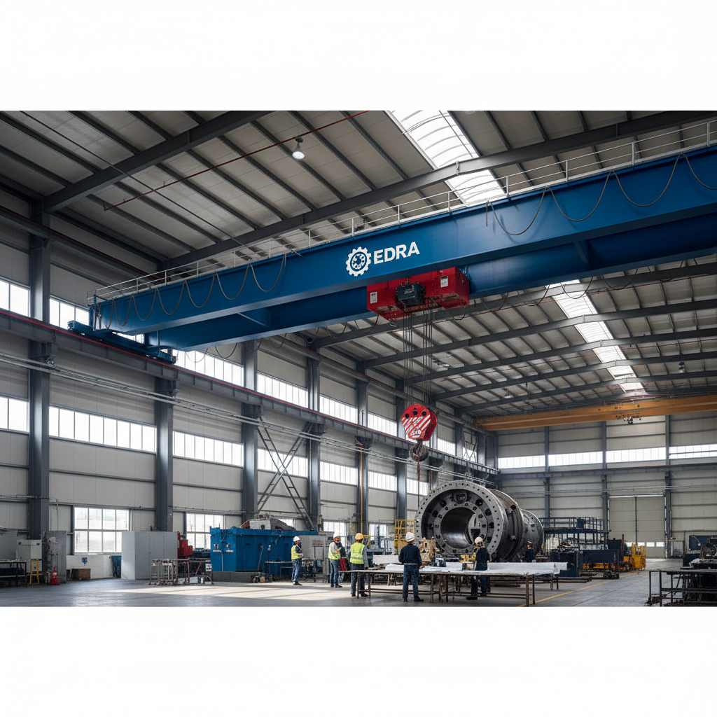 Grúa puente industrial EDRA instalada en nave industrial