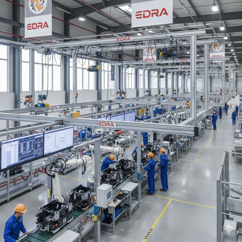 Sistema KBK modular EDRA para líneas de producción